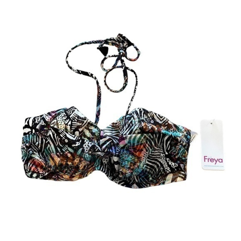NWT FREYA SWIM “Hot In Havana” Underwire Bandeau Print Bikini Top